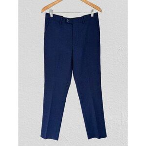 Chuks Collins Mens Navy Blue Tailored Trousers Pants With Button Size 32/30